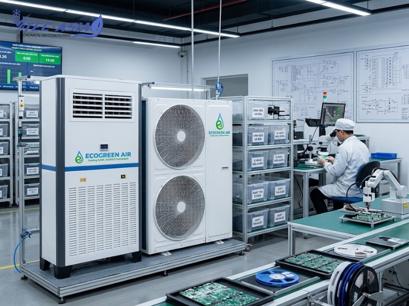 Ecogreen triển khai lắp đặt hệ thống điều hòa xưởng điện tử như thế nào?