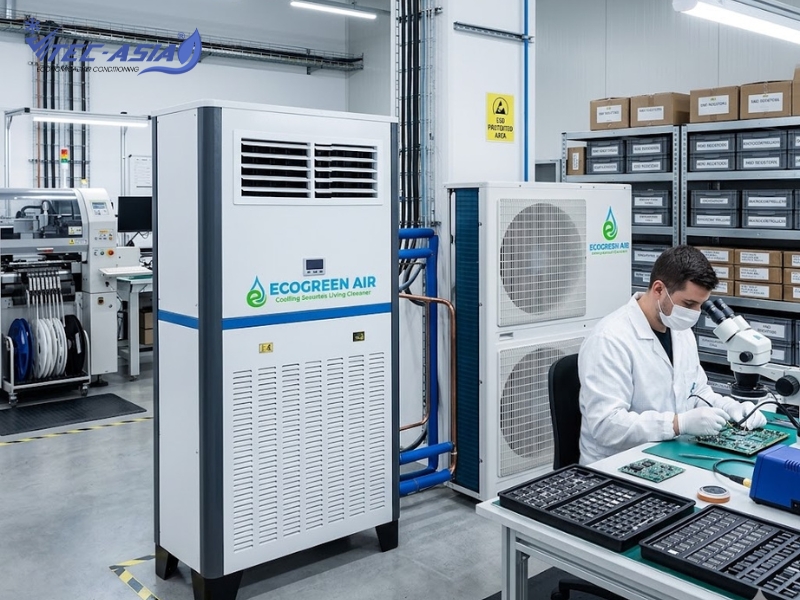 Vì sao nên chọn Ecogreen làm đơn vị lắp đặt hệ thống điều hòa xưởng linh kiện điện tử?