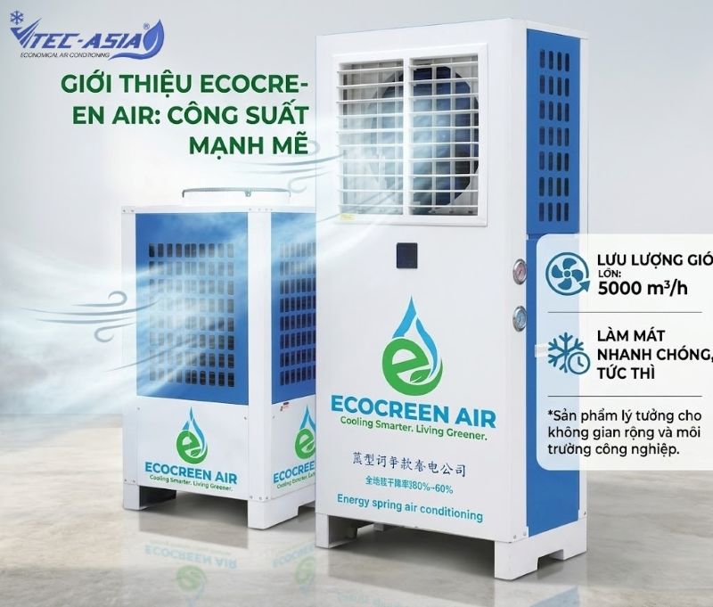 Máy điều hòa tủ đứng cửa gió thổi ngang ECO-10E Lưu lượng gió lớn 5000 m³/h, làm mát nhanh