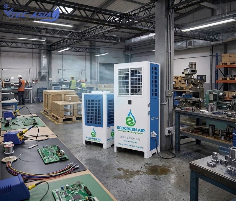 Ứng dụng máy điều hòa tủ đứng cửa gió thổi ngang ECO-10A