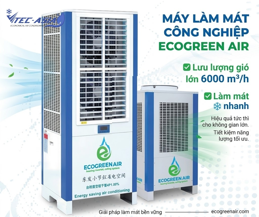 ECO-8HP Lưu lượng gió 6000 m³/h giúp phân phối hơi mát nhanh