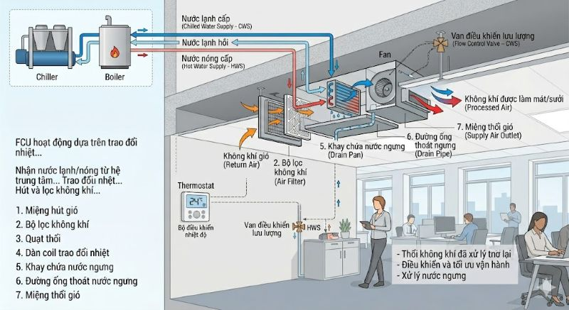 Nguyên lý hoạt động của FCU trong hệ thống điều hòa
