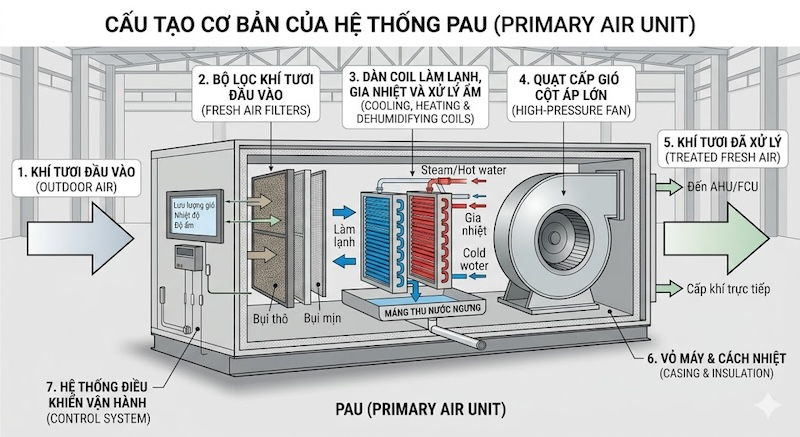 Cấu tạo cơ bản của hệ thống PAU