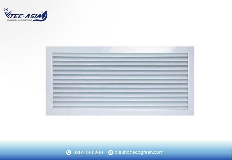 Kích thước miệng gió lá sách chữ nhật hoặc vuông