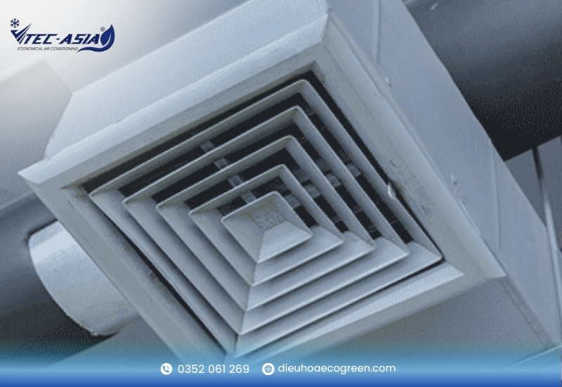 Kích thước miệng gió 4 hướng thổi