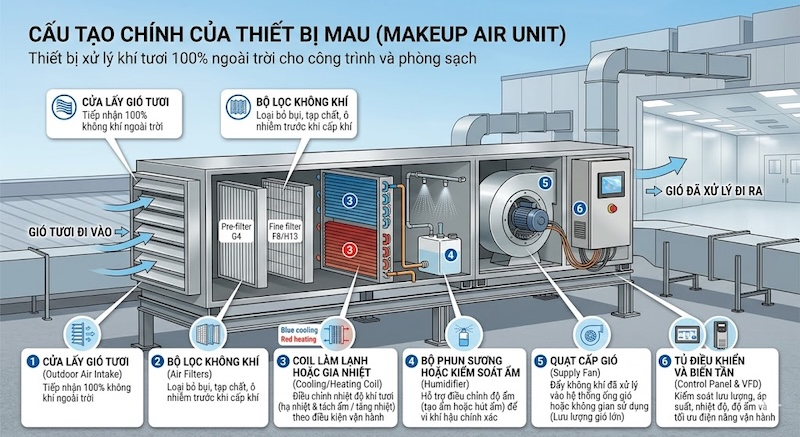 Các thành phần chính trong thiết bị MAU