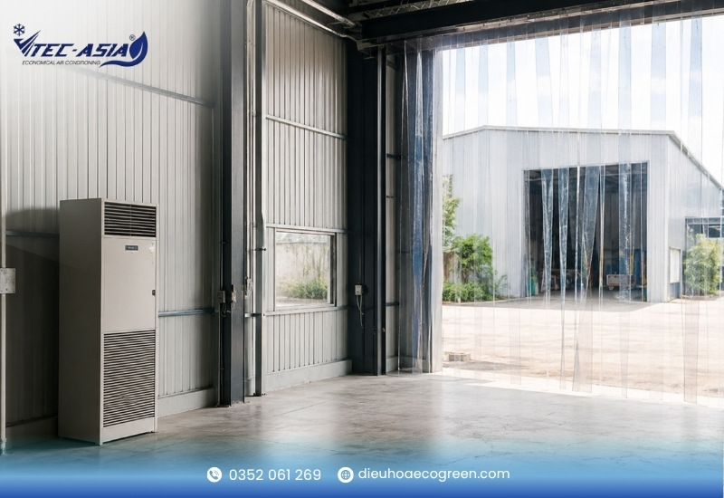 điều hòa công nghiệp không mát do Không gian sử dụng điều hòa không đủ kín