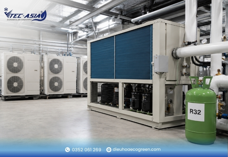 Ứng dụng thực tế của gas R32 trong hệ thống điều hòa công nghiệp