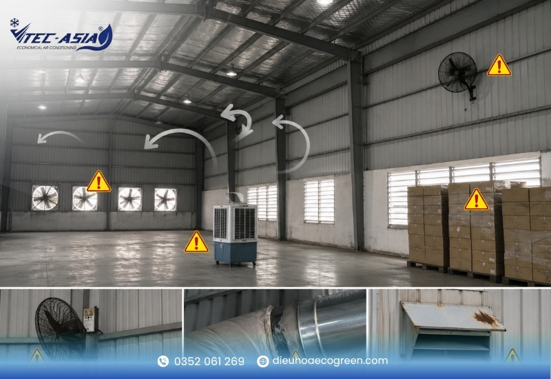 Những sai lầm thường gặp khi chọn và lắp hệ thống làm mát nhà xưởng