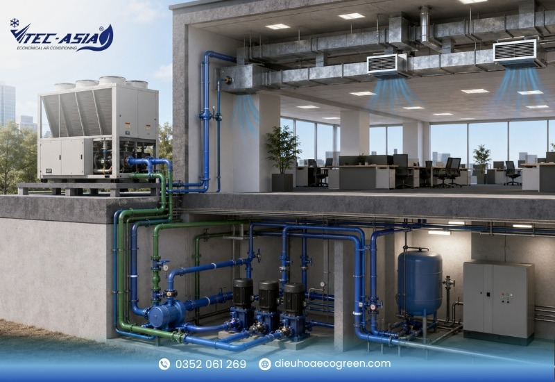 Ưu điểm của hệ thống điều hòa Chiller