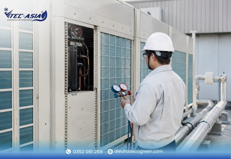 vệ sinh điều hòa công nghiệp Bước 11: Chạy thử và kiểm tra lại toàn bộ hệ thống