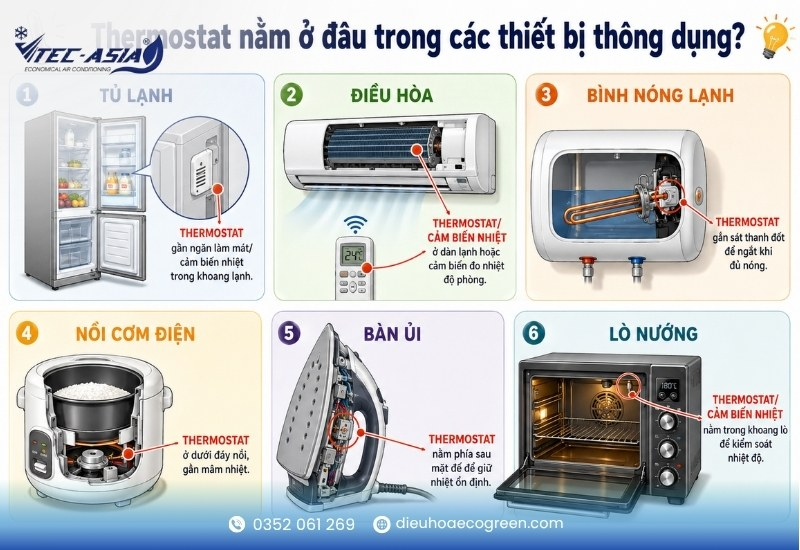 vị trí của Thermostat