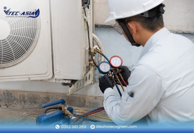 Bước 7: Đo kiểm thông số môi chất lạnh