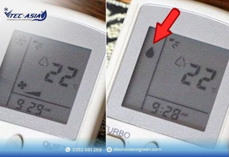 Các bước bật chế độ Dry trên remote