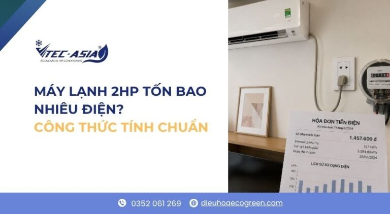 máy lạnh 2hp tốn bao nhiêu điện