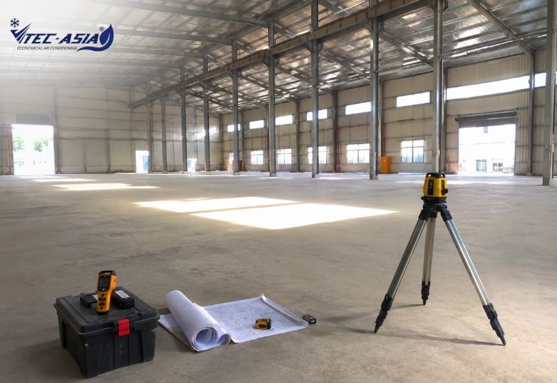 cách lắp đặt điều hòa tủ đứng trong nhà xưởng