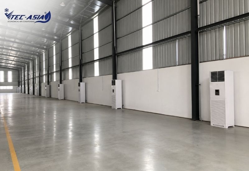 cách lắp đặt điều hòa tủ đứng trong nhà xưởng