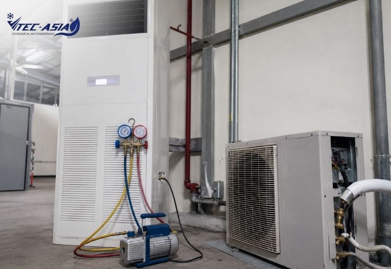 cách lắp đặt điều hòa tủ đứng trong nhà xưởng