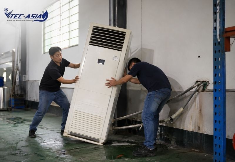điều hoà tủ đứng có di chuyển được không