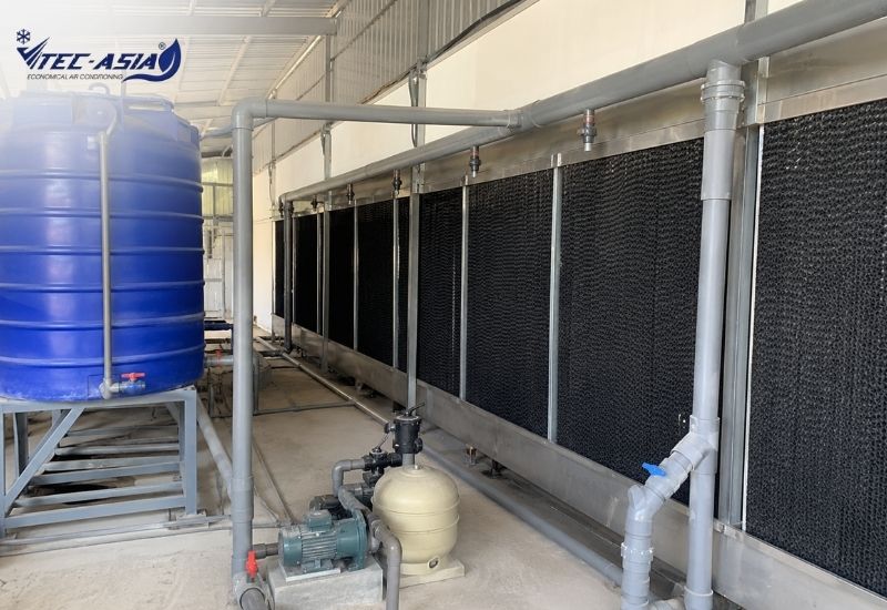 hệ thống làm mát nhà xưởng bằng tấm cooling pad