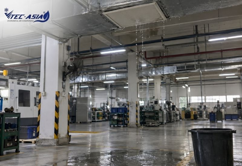 điều hòa âm trần nối ống gió bị chảy nước