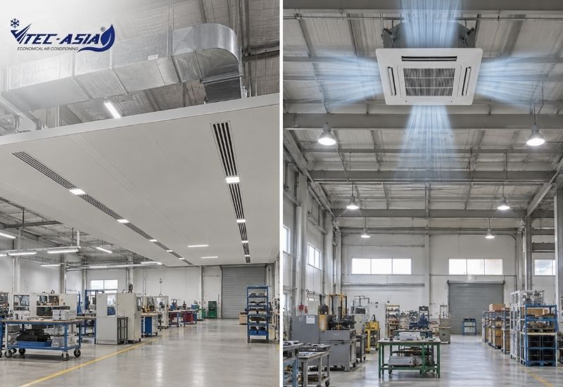 điều hòa âm trần nối ống và điều hòa âm trần