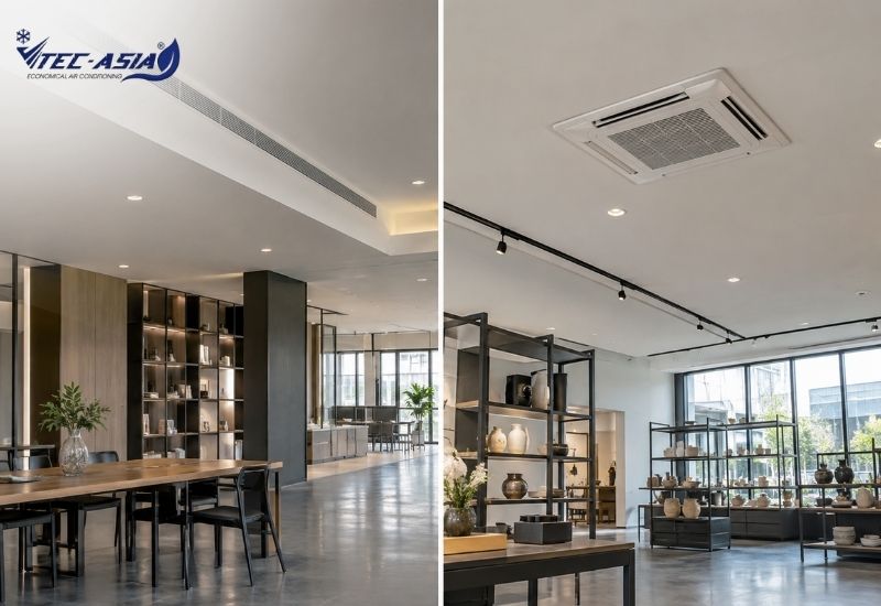 điều hòa âm trần nối ống và điều hòa âm trần