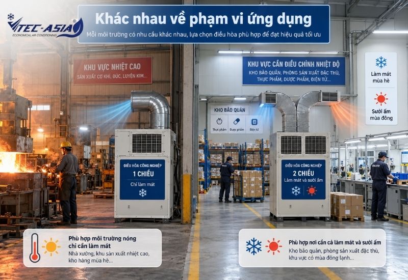 Điều hòa công nghiệp 1 chiều và 2 chiều