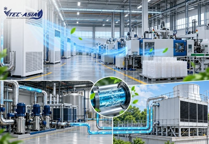 điều hòa tủ đứng tiết kiệm điện cho nhà máy nhựa tại Hưng Yên